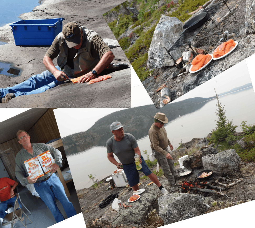 cooking_cleaning_lake_trout_at_nonwcho_lake_fising_camp_nwt